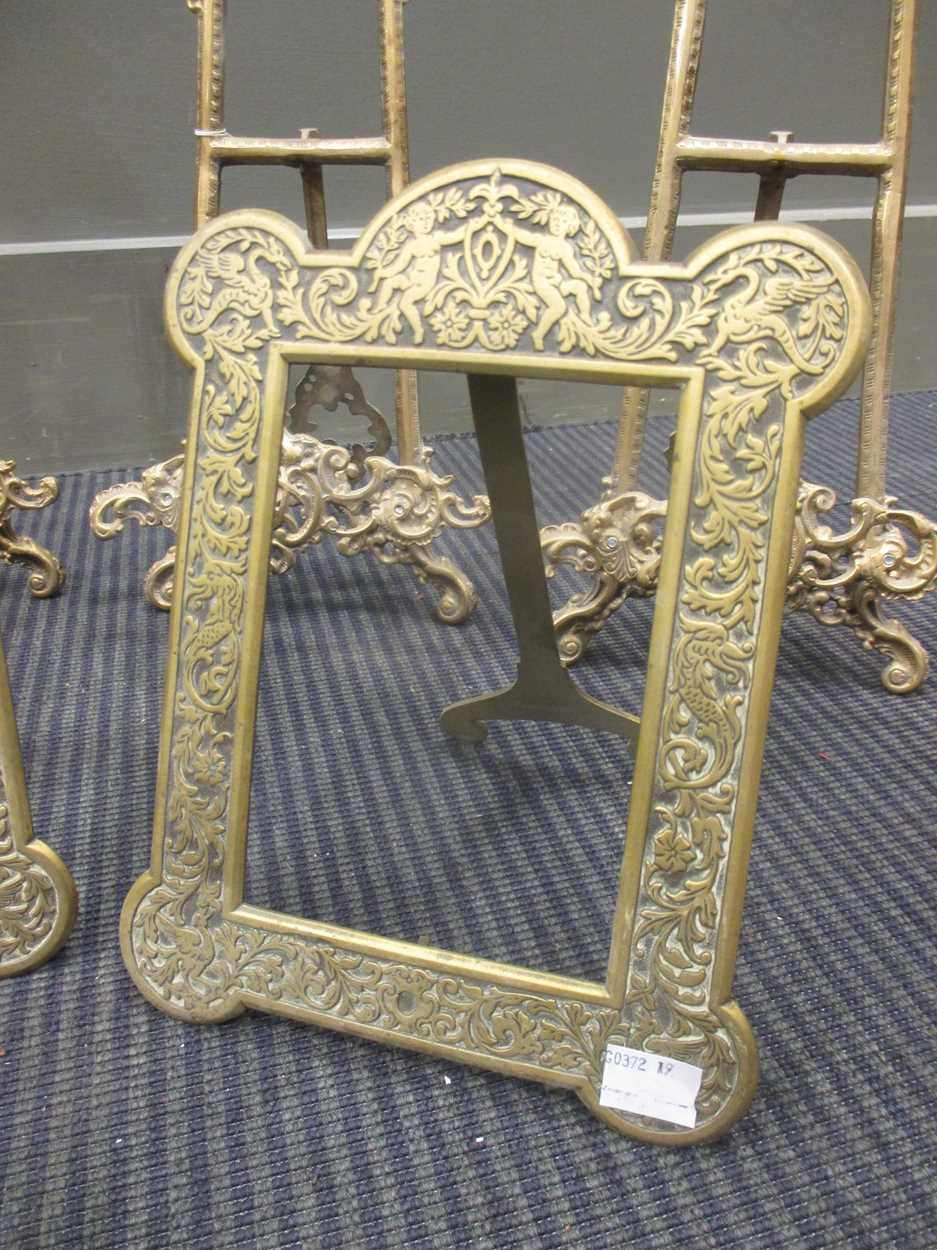 A set of six brass photograph stands, together with a pair of brass photograph frames (8) - Image 5 of 7