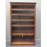 A Victorian walnut full height bookshelf with adjustable height shelves having dust protectors 201 x