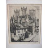 Harold Coop (1890-1930), four etchings of Lincolnshire, signed in pencil (4)