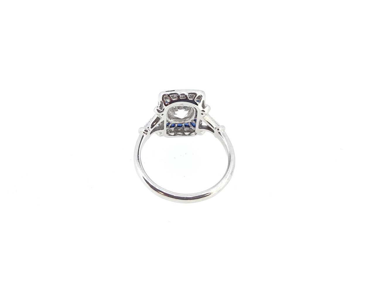 An Art Deco style sapphire and diamond plaque ring, - Image 4 of 4