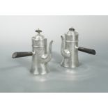 An Edward VII silver 2 piece cafe au lait set,