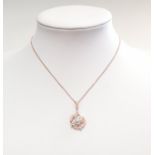 A diamond and pearl set 'petit tourbillon' pendant and chain,