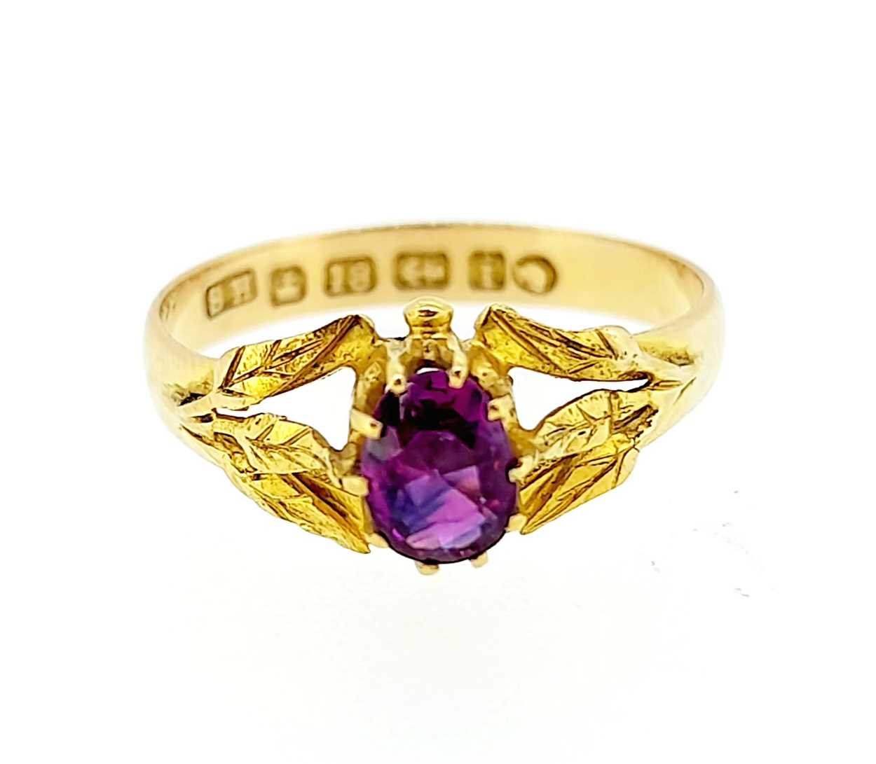 A Victorian 18ct gold and purple sapphire ring, - Image 2 of 4