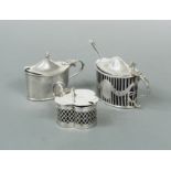 A trio of Edward VII silver mustards,