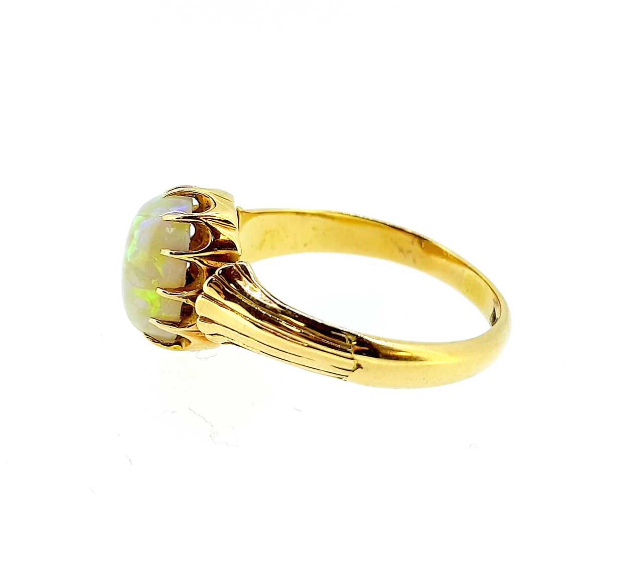 A single stone opal dress ring, - Image 3 of 4