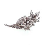 A late Victorian diamond set floral spray brooch,