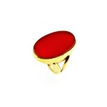 A cornelian set signet ring,