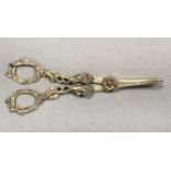 A pair of George IV silver gilt grape scissors,