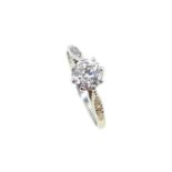 An early 20th century diamond solitaire ring,