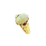 A single stone opal dress ring,
