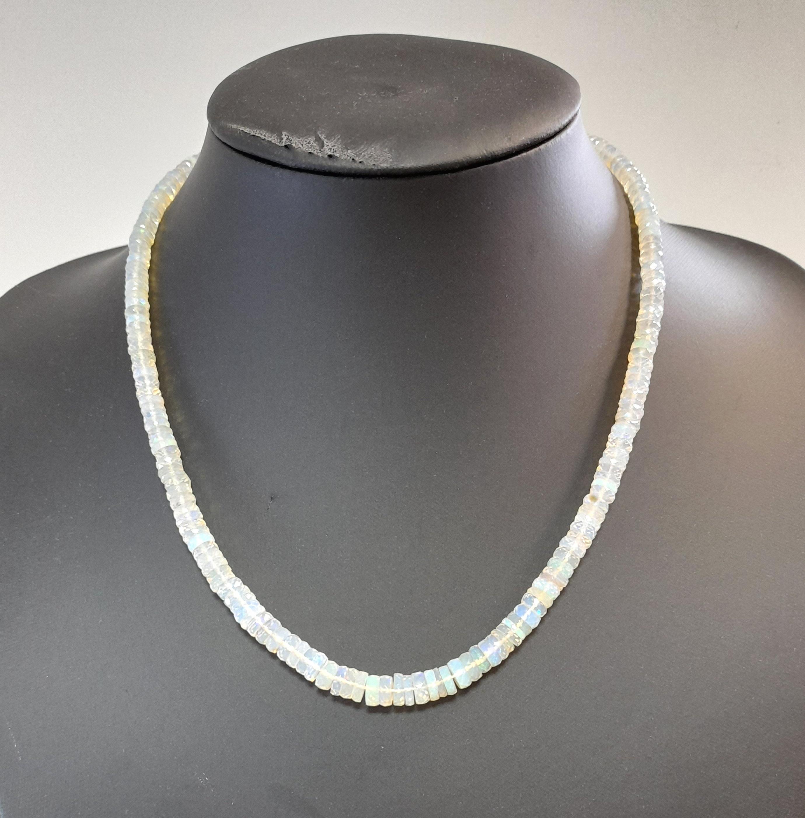 A single row of opal beads,