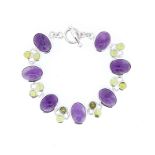 An amethyst and peridot bracelet,