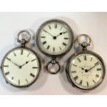 Unsigned - A trio of lady's Swiss metalwares silver open faced pocket watches,