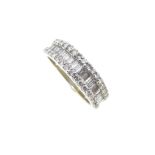 A modern half hoop diamond ring,