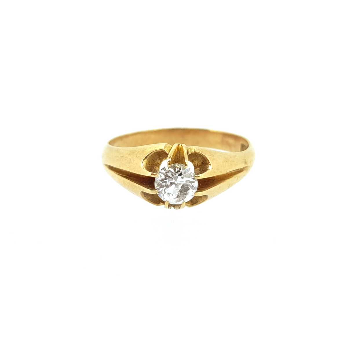 An early 20th century gentleman's single stone diamond ring, - Image 4 of 4