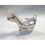 A German metalwares silver Schuppe style cow creamer,