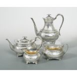 A Victorian silver four piece tea set,