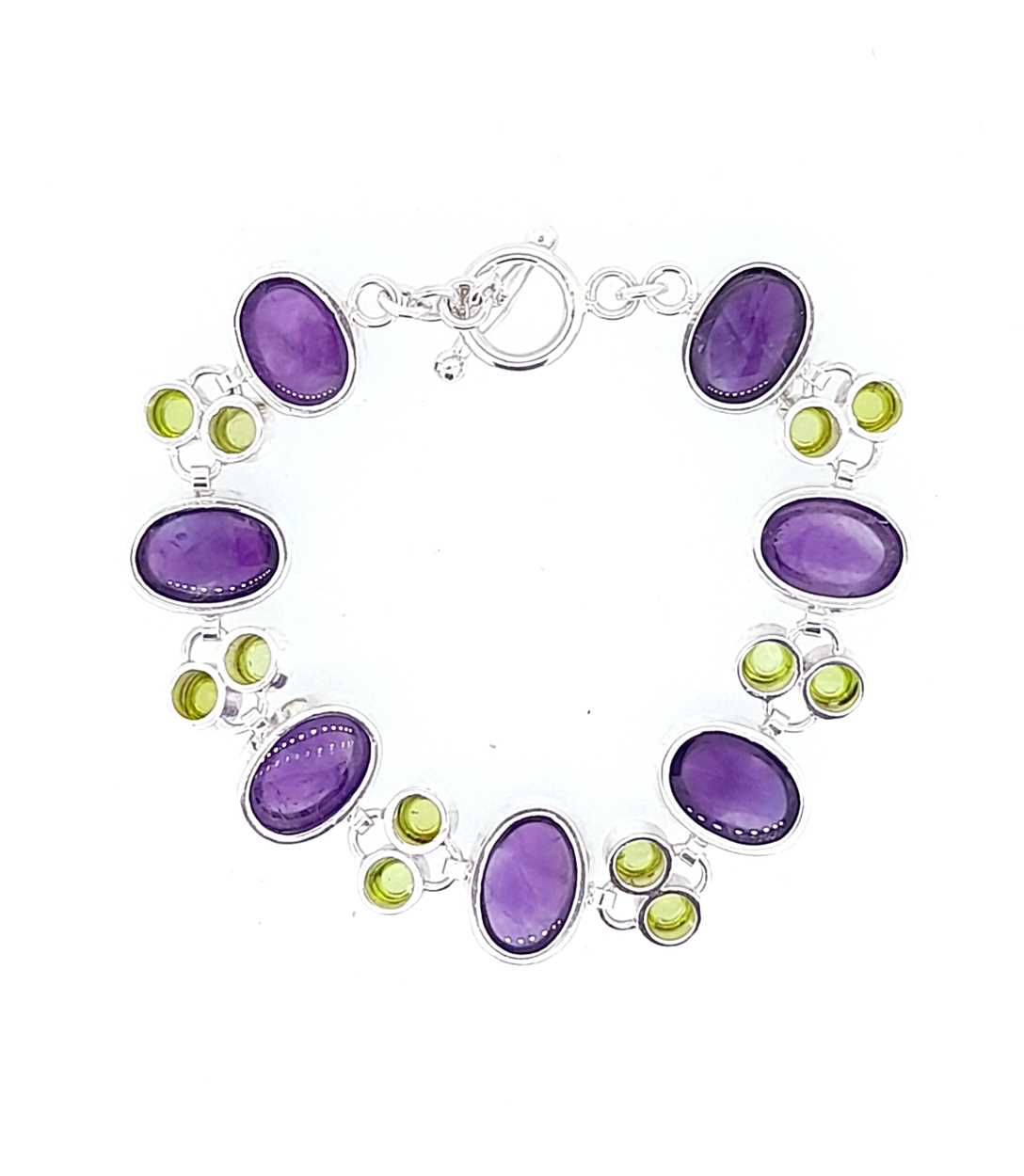 An amethyst and peridot bracelet, - Image 2 of 2