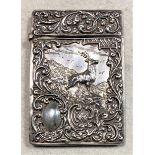 A George V silver card case,