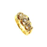 A modern fancy twist diamond set ring,