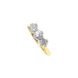 A three stone diamond ring,