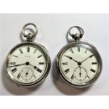 J.W. Benson - A Victorian silver open faced pocket watch, and another,