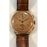 Chronographe Suisse - A gentleman's Swiss 18ct gold 'up and down' chronograph wristwatch,