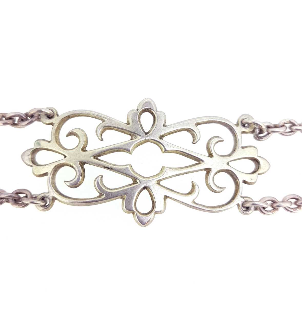 An Edwardian silver belt of pierced links, - Image 2 of 3