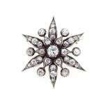 A Victorian diamond set floral cluster brooch,