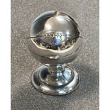 An Edward VII silver novelty inkwell modelled as a leather basketball,