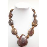 A large necklace of boulder opals,
