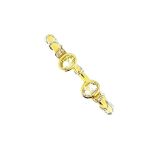 A yellow sapphire and diamond torc style hinged bangle,