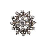 A late Victorian diamond set floral cluster brooch,