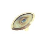 A Georgian lover's eye portrait miniature ring,