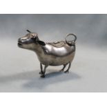 A Dutch metalwares silver Schuppe style cow creamer,