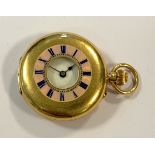 Unsigned - A lady's Swiss 18ct gold half hunter pocket watch retailed by Barraud & Lund,