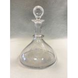 A ship's decanter and stopper,