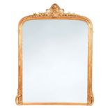 A Victorian giltwood overmantel mirror,