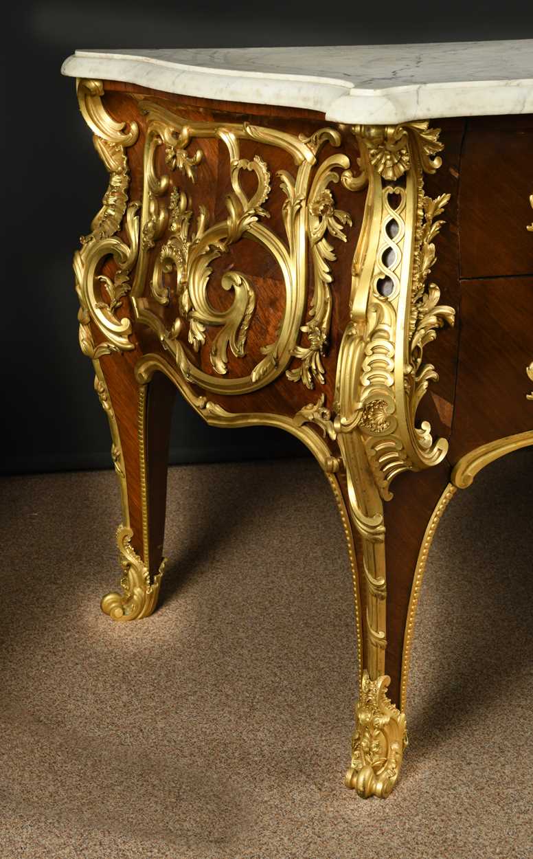 A Louis XV style ormolu mounted kingwood commode by Henry Dasson, - Image 4 of 12