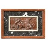 An Italian red marble plaque of putti and chariot, 18th century ,