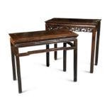 A Chinese carved hardwood table, 19th century,