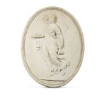 A Classical plaster oval of Hebe, 20th century,