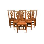 A set of six Welsh oak dining chairs, circa 1800,