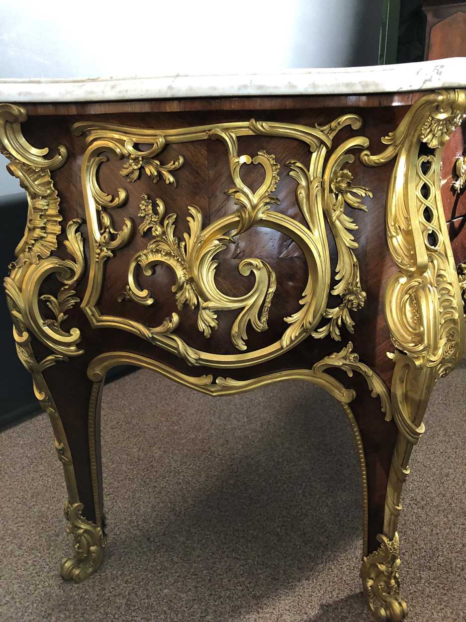 A Louis XV style ormolu mounted kingwood commode by Henry Dasson, - Image 11 of 12