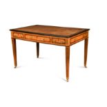 A George III satinwood writing table in the manner of Mayhew and Ince,