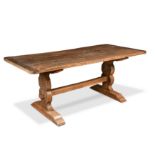 An oak refectory table,