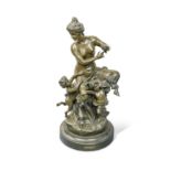 After Claude Michel Clodion (1738-1814), a bronze group entitled 'Bacchante & Faunes',