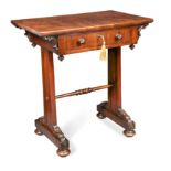 A William IV flame mahogany work table,