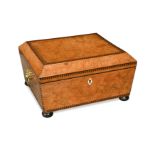 A George III birds eye maple work box,