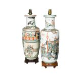 Two similar Chinese porcelain famille verte vases,